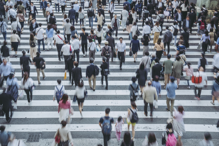 Crosswalk and people in Japanのeditorial素材