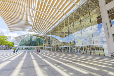 SINGAPORE, May 16,2018 : Shopping mall at Marina Bay Sands Resort in Singapore.のeditorial素材