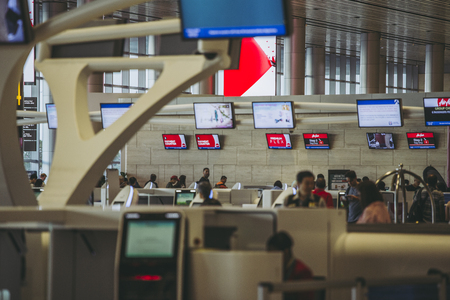 Changi, Singapore - May 18,2018: Changi Airport in Singapore.It is the primary civilian airport for Singapore, and one of the largest transportation hubs in Southeast Asia.のeditorial素材