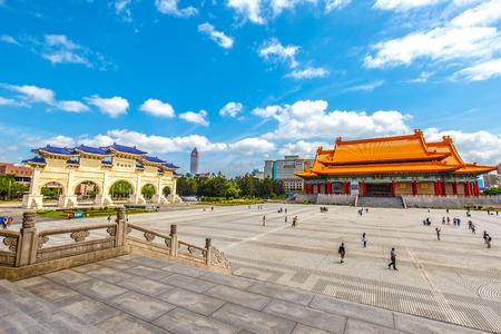 taipei,taiwan - May 10,2018 : The National Chiang Kai-shek Memorial Hall is a national monument landmark.It is located in Zhongzheng District, Taipei, Taiwan.のeditorial素材