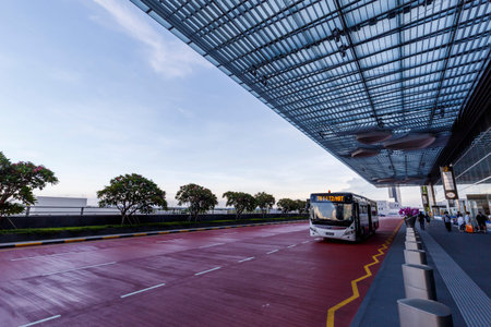 Changi, Singapore - May 18,2018: Changi Airport in Singapore.It is the primary civilian airport for Singapore, and one of the largest transportation hubs in Southeast Asia.のeditorial素材