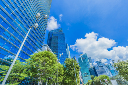 Singapore city skyline of business district downtownの写真素材