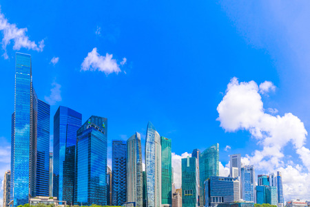 Singapore city skyline of business district downtownのeditorial素材