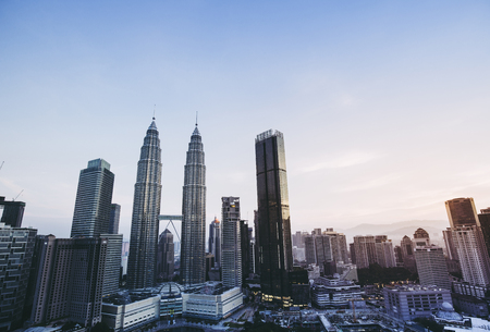 Kuala Lumpur city skyline, Kuala Lumpur Malaysiaのeditorial素材