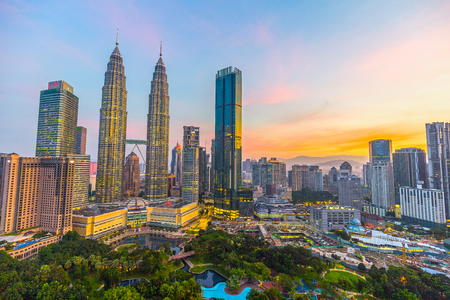 Kuala Lumpur city skyline, Kuala Lumpur Malaysiaのeditorial素材