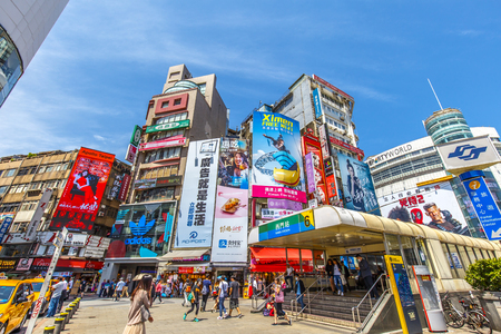 taipei,taiwan - May 10,2018 : Ximending is a neighborhood and shopping district in the Wanhua District of Taipei, Taiwan.のeditorial素材