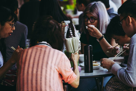 taipei,taiwan - May 10,2018 : Dihua St, Datong District, Taipei in Taiwan.The most popular grocery market for shopping Chinese New Year's goods.のeditorial素材
