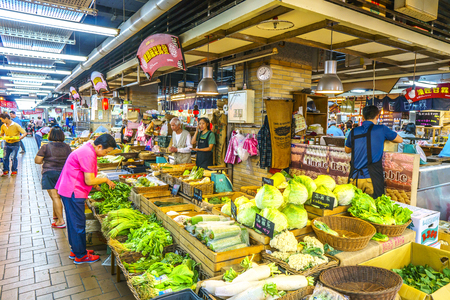 taipei,taiwan - May 10,2018 : Dihua St, Datong District, Taipei in Taiwan.The most popular grocery market for shopping Chinese New Year's goods.のeditorial素材