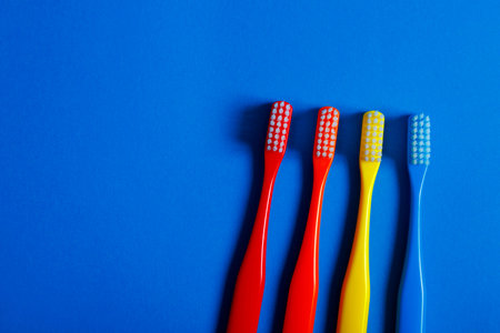 Blue background and toothbrush