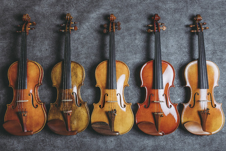 Violin and black backgroundの写真素材