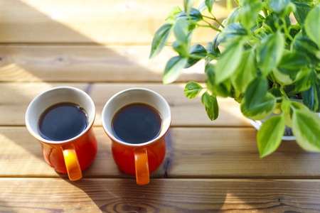Two coffee cupsの写真素材