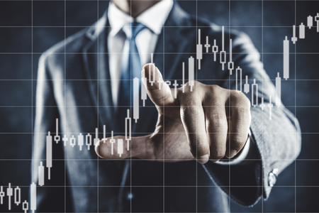 Businessman and stocks tradeの写真素材