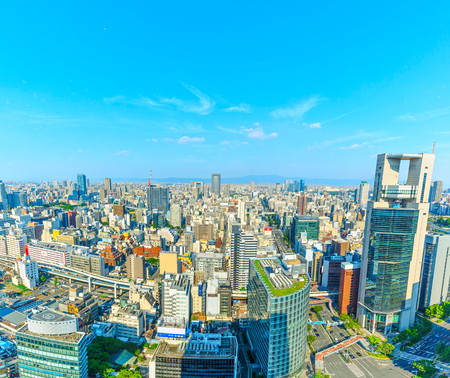 Osaka city landscape Japanのeditorial素材