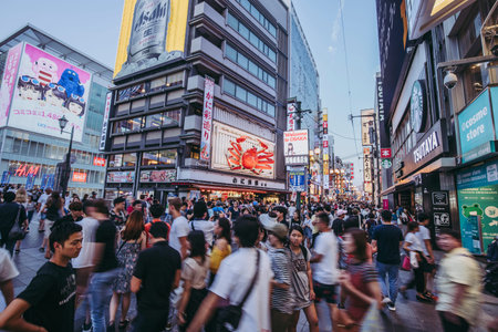 Osaka, Japan -  14 July 2018 - Dotonbori is visited by many tourists from the country abroad.のeditorial素材