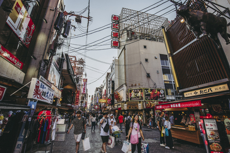 Osaka, Japan -  14 July 2018 - Dotonbori is visited by many tourists from the country abroad.のeditorial素材