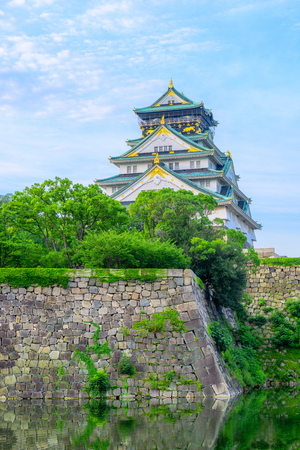 Osaka,Japan - July 13, 2018: Osaka Castle in Osaka, Japan. The castle is one of Japan's most famous landmarks.のeditorial素材