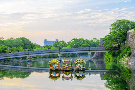 Osaka,Japan - July 13, 2018: Osaka Castle in Osaka, Japan. The castle is one of Japan's most famous landmarks.のeditorial素材