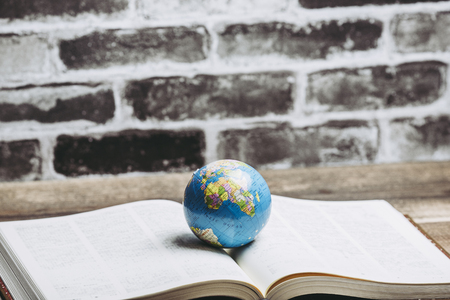 Books and the globeの写真素材