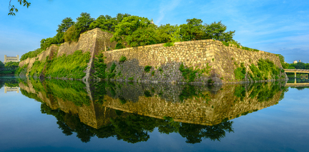 Osaka,Japan - July 13, 2018: Osaka Castle in Osaka, Japan. The castle is one of Japan's most famous landmarks.のeditorial素材