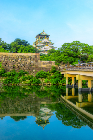 Osaka,Japan - July 13, 2018: Osaka Castle in Osaka, Japan. The castle is one of Japan's most famous landmarks.のeditorial素材