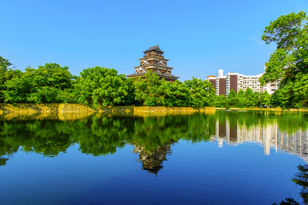 Hiroshima,Japan - July 25,2018 - Hiroshima Castle, called Carp Castle, was a castle in Hiroshima, Japan.The castle was constructed in the 1590s.のeditorial素材