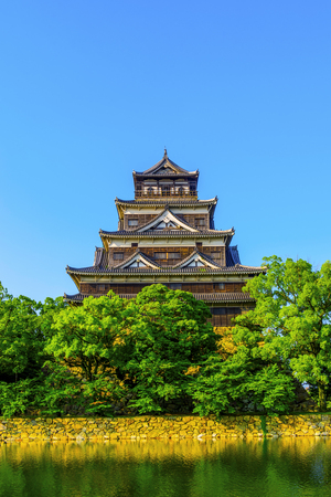 Hiroshima,Japan - July 25,2018 - Hiroshima Castle, called Carp Castle, was a castle in Hiroshima, Japan.The castle was constructed in the 1590s.のeditorial素材