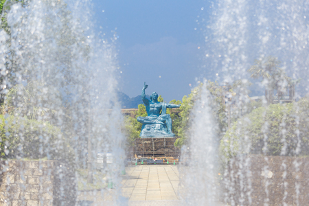 Nagasaki,Japan - July 19,2018 -  Nagasaki Peace Park is a park located in Nagasaki, Japan, commemorating the atomic bombing of the city on August 9, 1945 during World War II.のeditorial素材