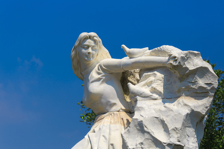 Nagasaki,Japan - July 19,2018 -  Nagasaki Peace Park is a park located in Nagasaki, Japan, commemorating the atomic bombing of the city on August 9, 1945 during World War II.のeditorial素材
