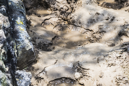 Unzen jigoku in Unzen, Nagasaki, Japan.の写真素材