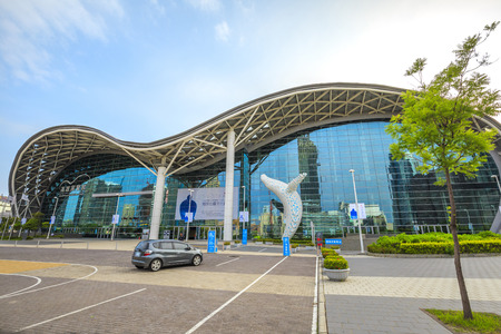 kaohsiung,taiwan - May 11,2018 : Kaohsiung Exhibition Center in Qianzhen District, Kaohsiung, Taiwan.のeditorial素材