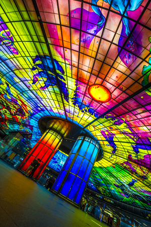 kaohsiung,taiwan - May 11,2018 : The Dome of Light at Formosa Boulevard MRT station in Sinsing District, Kaohsiung Taiwan.のeditorial素材