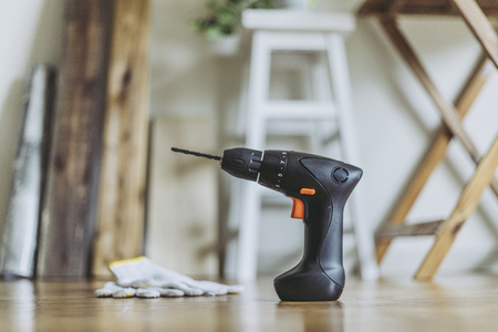 diy tools and wood boardの写真素材