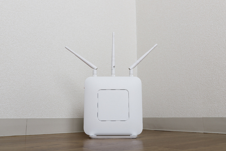 internet router devices on the tableの写真素材