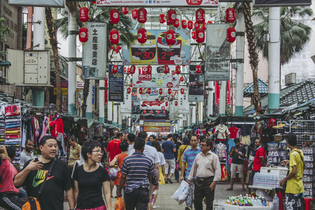 Kuala Lumpur,Malaysia - May 13,2018 -  Petaling Street is a Chinatown located in Kuala Lumpur, Malaysia. This place is usually crowded with locals as well as tourists.のeditorial素材