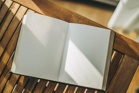 Wooden background and book