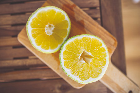 Citrus fruit and cut
