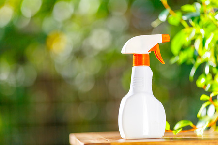 Green blur background and sprayの写真素材