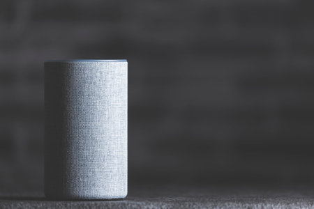 Brick background and smart speaker