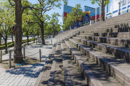 Osaka,Japan - October 1,2018 -  Tempozan Harbor Village at Osaka Japan is an entertainment and shopping complex centered on Kaiyukan, one of the world's largest aquariums.のeditorial素材