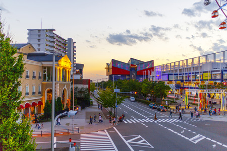 Osaka,Japan - October 1,2018 -  Tempozan Harbor Village at Osaka Japan is an entertainment and shopping complex centered on Kaiyukan, one of the world's largest aquariums.のeditorial素材