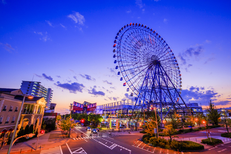 Osaka,Japan - October 1,2018 -  Tempozan Harbor Village at Osaka Japan is an entertainment and shopping complex centered on Kaiyukan, one of the world's largest aquariums.のeditorial素材