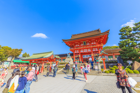 Kyoto, Japan - November 8, 2018: Fushimi Inari Taisha Shrine located in Southern Kyoto, Japan.のeditorial素材