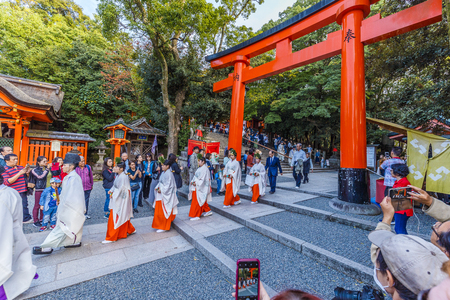Kyoto, Japan - November 8, 2018: Fushimi Inari Taisha Shrine located in Southern Kyoto, Japan.のeditorial素材