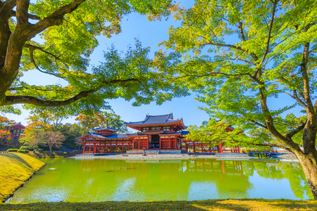 Kyoto,Japan - November 8, 2018: Phoenix Hall Byodoin Temple in Uji Kyoto city Japan.This temple was originally built in 998.のeditorial素材