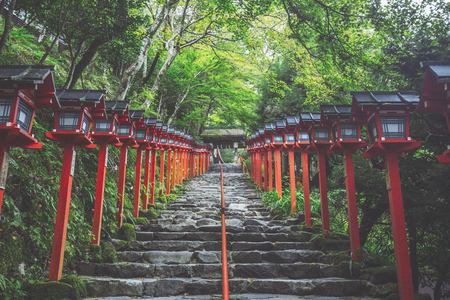 Kyoto, Japan - October 16, 2018: Kifune Shrine is a Shinto shrine located at Sakyo-ku in Kyoto, Japan.Kifune Shrine is dedicated to the god of water.のeditorial素材
