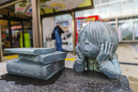 Tottori, Japan - December 18, 2018: Mizuki Shigeru Road at Sakaiminato, Tottori, Japan.Shigeru Mizuki is a Japanese manga anime writer, most known for Gegege no Kitaro.のeditorial素材