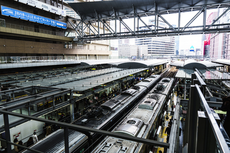 Osaka,Japan - December 15 2018:Osaka Station is a major railway station in Osaka's Umeda district that is served by a large number of local and interregional trainsのeditorial素材