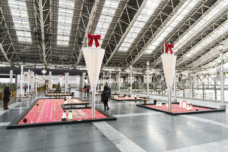 Osaka,Japan - December 15 2018:Osaka Station is a major railway station in Osaka's Umeda district that is served by a large number of local and interregional trainsのeditorial素材
