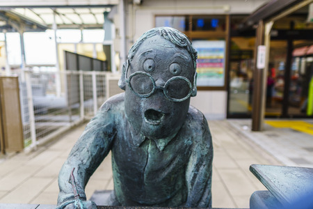 Tottori, Japan - December 18, 2018: Mizuki Shigeru Road at Sakaiminato, Tottori, Japan.Shigeru Mizuki is a Japanese manga anime writer, most known for Gegege no Kitaro.のeditorial素材