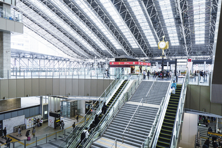 Osaka,Japan - December 15 2018:Osaka Station is a major railway station in Osaka's Umeda district that is served by a large number of local and interregional trainsのeditorial素材